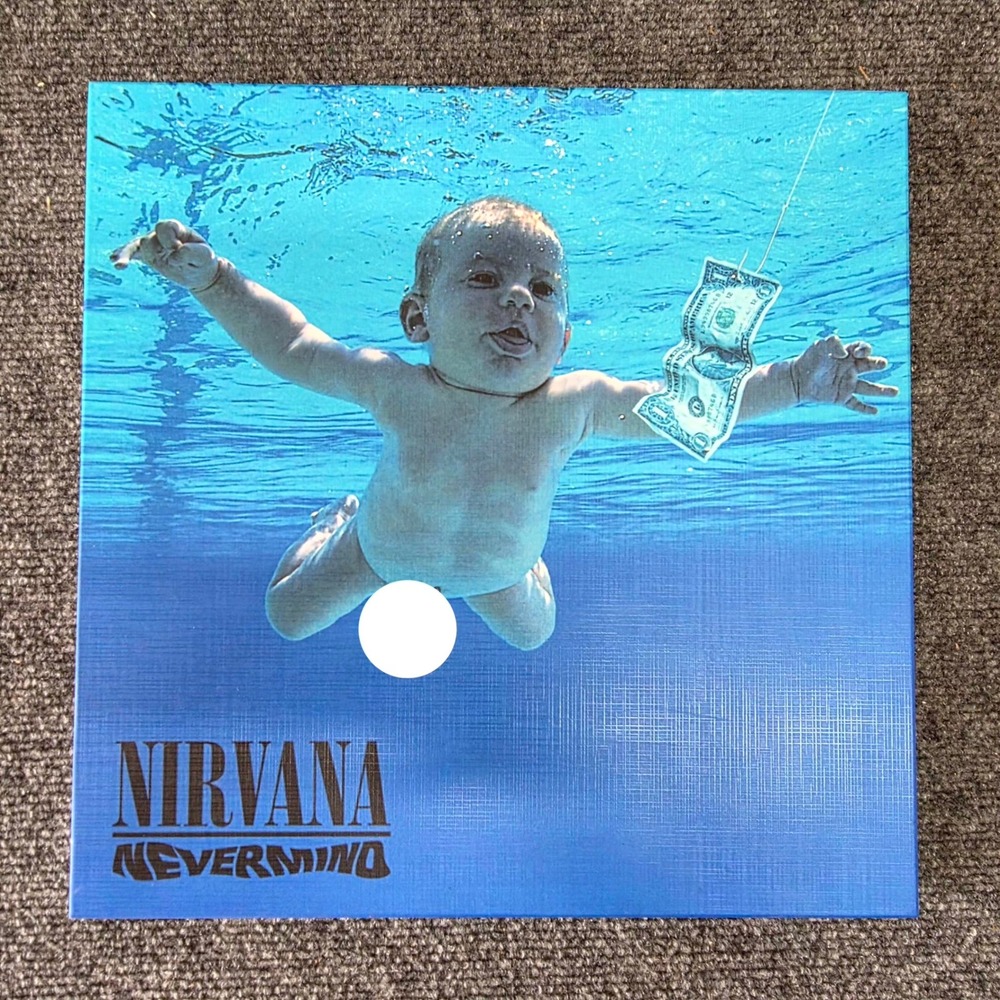 Nirvana Nevermind Wall‎ Art Unisex 12x12 Blue Canvas Wood Frame Rock Music Decor